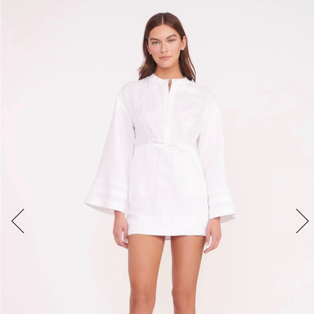 NWT!! Staud Karlee Dress. White linen. Size small.